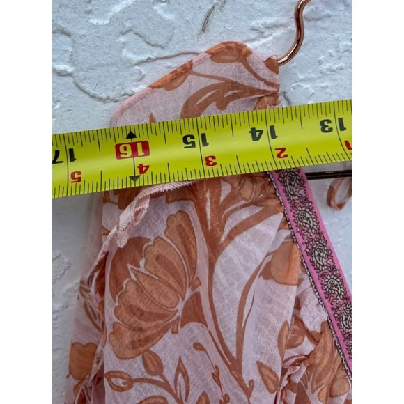 Super Natural Secret Mission Womens Square Neck Boho Midi Dress Pink Floral Sz L - Picture 4 of 10